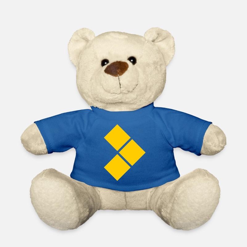 Geometric Yellow Diamond Grid - Teddy Bear - royal blue