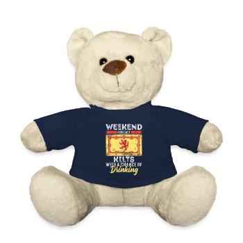 Kilt Männer Spruch Schottenrock - Teddy - French Navy - Vorne