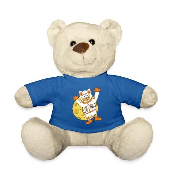 Astronaut Cat - Teddy Bear - royal blue - Front
