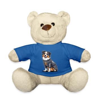 Niedlicher Australischer Schäferhund mit Eule - Teddy - Königsblau - Vorne