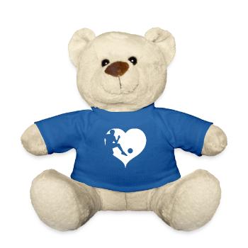 Silhouette de coeur football soccer football player - Nounours - bleu roi - Devant