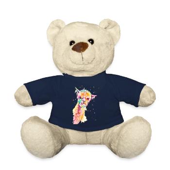 Colorful Alpaca Maurice - Teddy Bear - french navy - Front