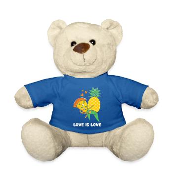 Love Is Love – Hawaiipizza Ananas Design - Teddy - Königsblau - Vorne