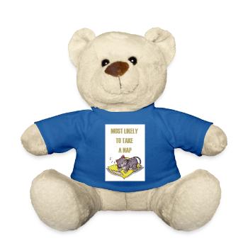 Most likely to take a nap - Teddy Bear - royal blue - Front