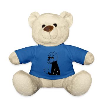 Hund mit Tasse - Teddy - Königsblau - Vorne