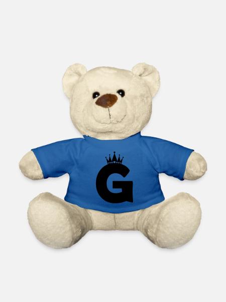 buchstabe G Krone - Teddy - Königsblau