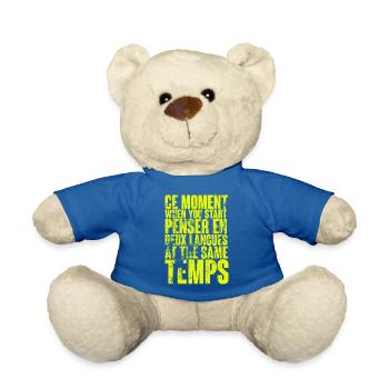 COOL SAYING FOR MULTILINGUALS, INTERNATIONAL - Teddy Bear - royal blue - Front