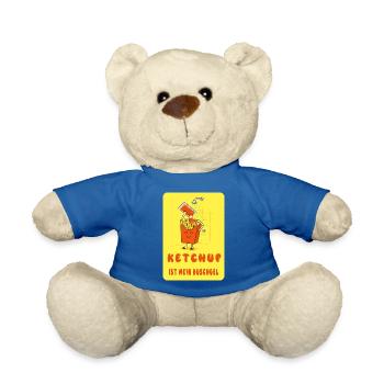 Le ketchup est mon gel douche - Nounours - bleu roi - Devant