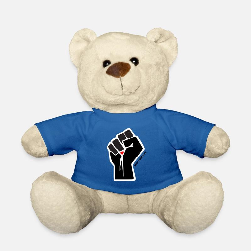 geballte Faust Motiv "Keep your love" - Teddy - Königsblau