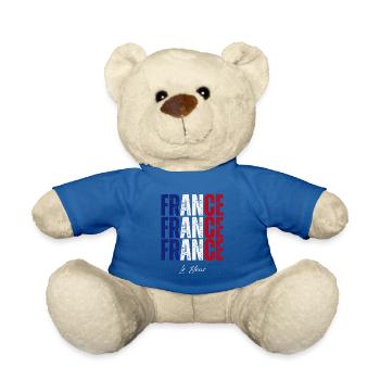 Drapeau de la France, fierté française - Nounours - bleu roi - Devant