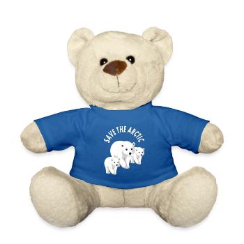 Save the Arctic White Bear Polar Bear North Pole Gift - Teddy Bear - royal blue - Front
