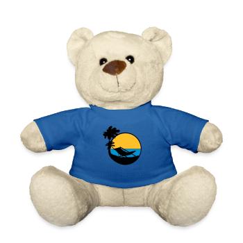 palmen sun silhouette lounge chair beach chair url - Teddy Bear - royal blue - Front