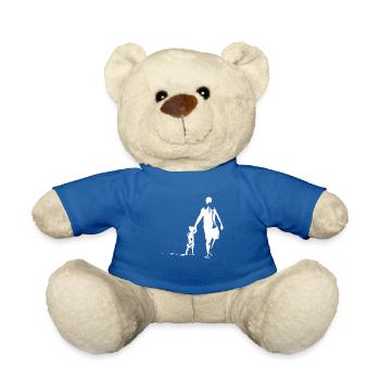 Père et fille - Nounours - bleu roi - Devant