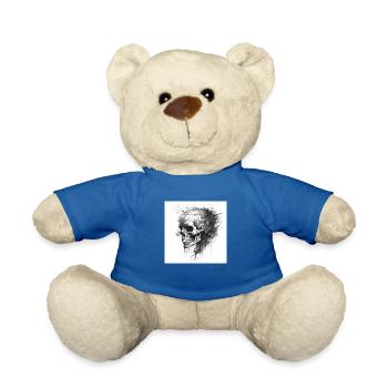 Creepy skull skull in Goth and emo style - Teddy Bear - royal blue - Front