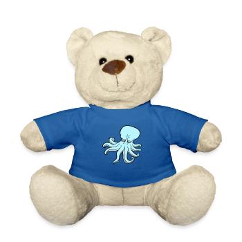 Octopus Octopus Octopus Squid Cephalopod Evil Eye - Teddy Bear - royal blue - Front