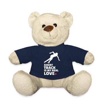 I love short track and ice skating - Teddy Bear - french navy - Front