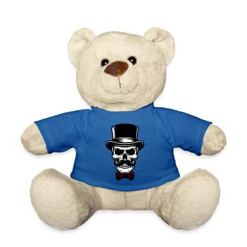 Groom Skull Skeleton - Teddy Bear - royal blue - Front