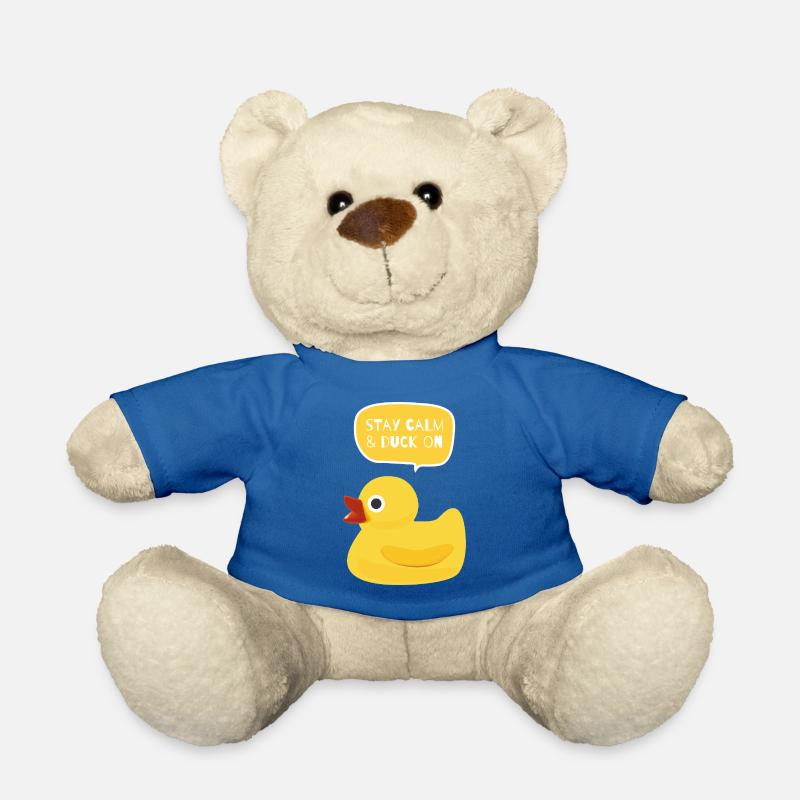 Stay Calm & Duck On Design - Teddy Bear - royal blue