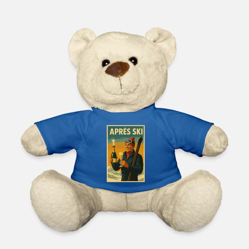 Après Ski Vintage Celebration Poster - Teddy Bear - royal blue