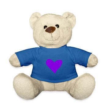 Herz lila Geschenkidee violett Herzchen Liebe - Teddy - Königsblau - Vorne