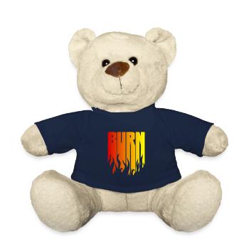 BURN - la flamme noire brûle - Nounours - bleu marine - Devant