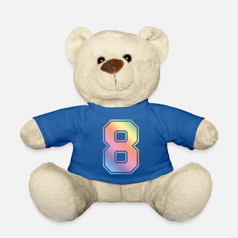 8 Zahl Bunt - Teddy - Königsblau