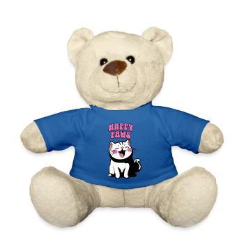 Le chat heureux, chat cute - Nounours - bleu roi - Devant