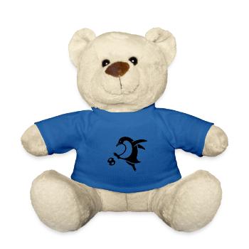 Pinguin Fußballer Silhouette Minimalistisch - Teddy - Königsblau - Vorne