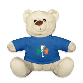 Shamrock St. Patrick's Day - Teddy Bear - royal blue - Front