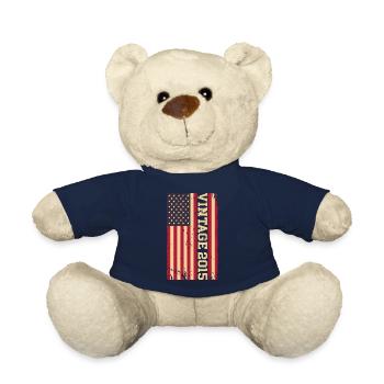 Millésime 2015 Drapeau US - Nounours - bleu marine - Devant