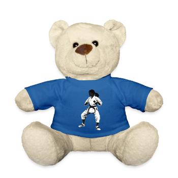 Karate Girl Fighter - Martial Arts Sports Sticker - Teddy - Königsblau - Vorne