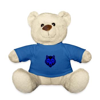 Wolf Animal Portrait - Teddy Bear - royal blue - Front