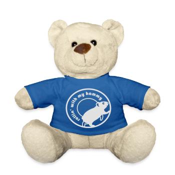 Rollin' With My Hammy 'Hamster Wheel' - Teddy Bear - royal blue - Front