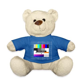 Testbild Fernsehen Bildschirm Sendeschluss Display - Teddy - Königsblau - Vorne