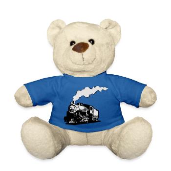 dampflok railroad locomotive romance - Teddy Bear - royal blue - Front
