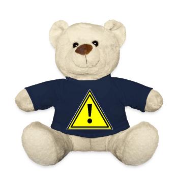 Warning triangle error warning triangle warning sign yellow - Teddy Bear - french navy - Front