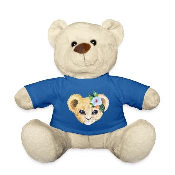 Bébé tête de lion - Nounours - bleu roi - Devant