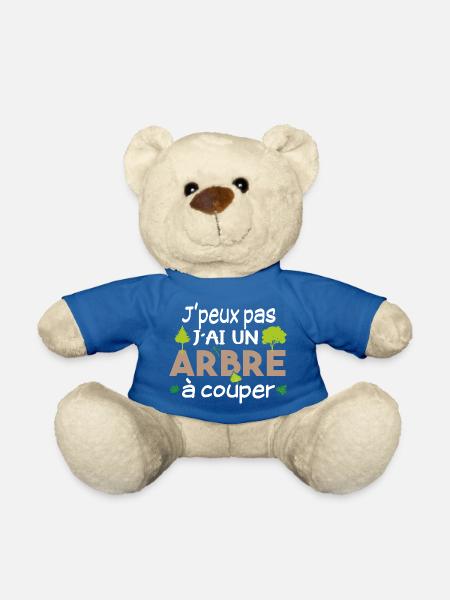 Bûcheron Forestier élagueur métier Forêt bois - Nounours - bleu roi