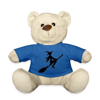 Sorcière sur un balai Sorcière avec un balai - Nounours - bleu roi - Devant