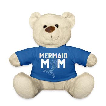 Mermaid Mom Mermaid Mama Saying - Teddy Bear - royal blue - Front