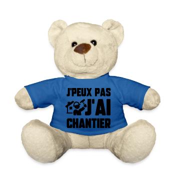 J’peux pas j’ai chantier - Nounours - bleu roi - Devant