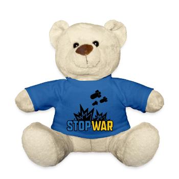 Stoppt den Krieg - Teddy - Königsblau - Vorne