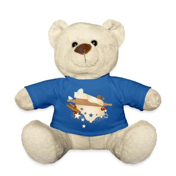 Motif de pâtisserie d’amour pour la saison de Noël - Nounours - bleu roi - Devant
