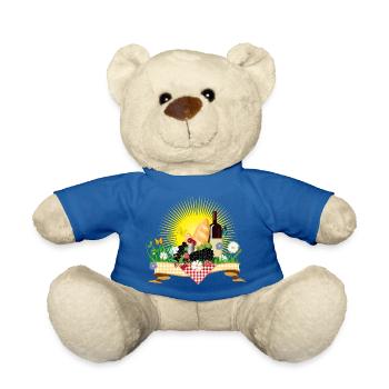 Sommerliches Picknick mit Wein, Brot und Früchten - Teddy - Königsblau - Vorne