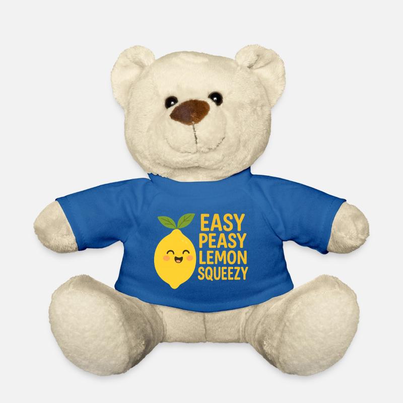 Fröhliche Zitronenmotive mit lustigem Spruch - Teddy - Königsblau