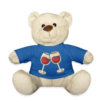 Zwei Weingläser zum Anstoßen - Teddy - Königsblau - Vorne