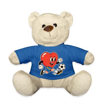 Heart Kicker Football Heart - Teddy Bear - royal blue - Front