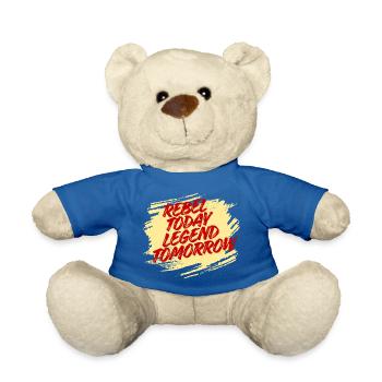 Rebel Today Legend Tomorrow - Art typographique audacieux - Nounours - bleu roi - Devant