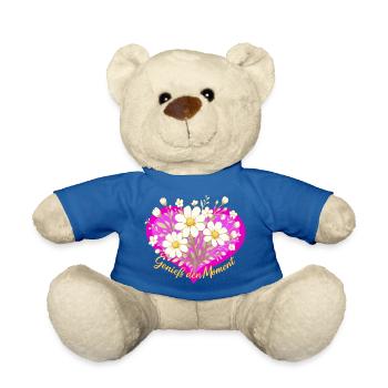 Genieß den Moment Blütenherz - Teddy - Königsblau - Vorne