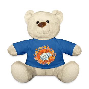 Autumn leaf hedgehog - Teddy Bear - royal blue - Front